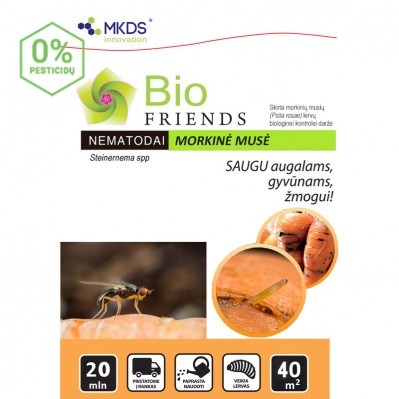 Nematodai MORKINIŲ MUSIŲ lervoms (Steinernema spp.) 2x10 mln/40 m²